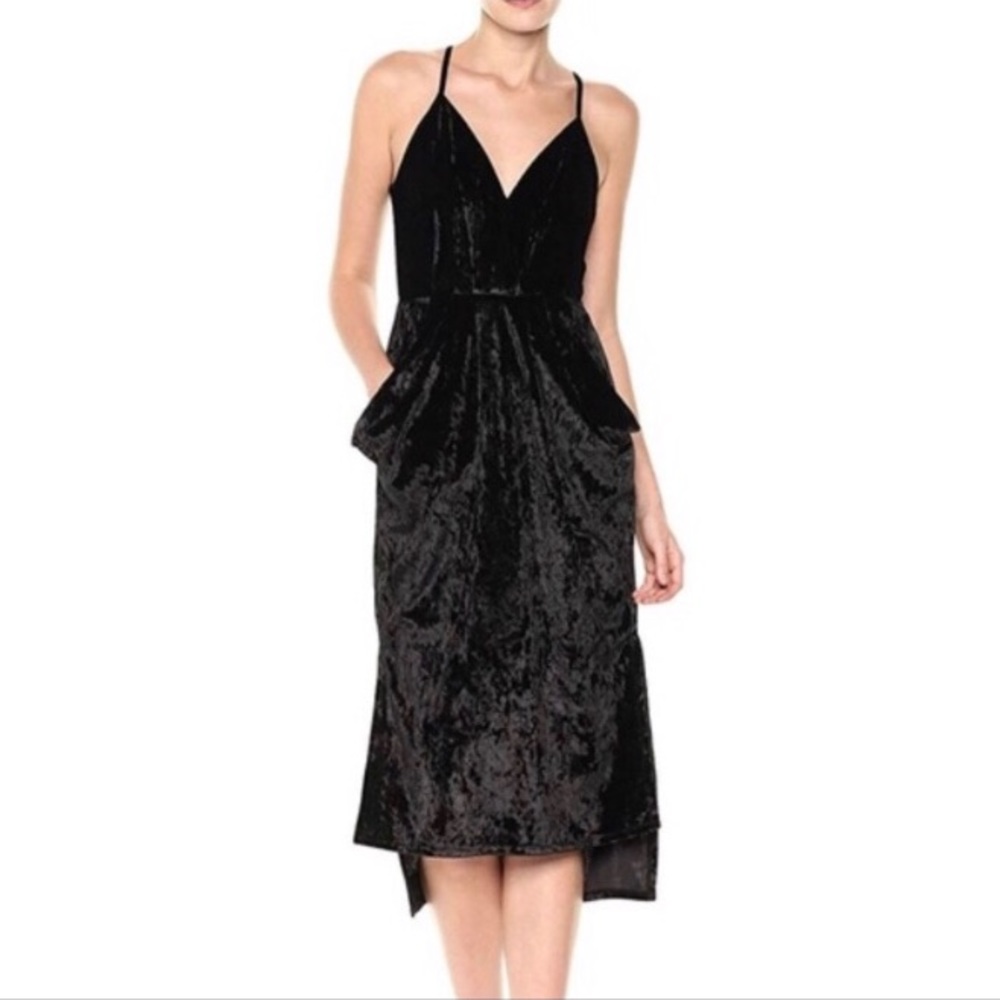 *NWT* BCBG Black Velvet Midi Dress